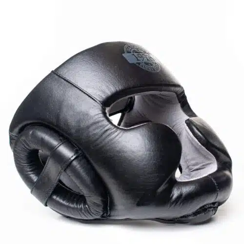 1916 Fight Gear Hoofdbeschermer Leer Zwart