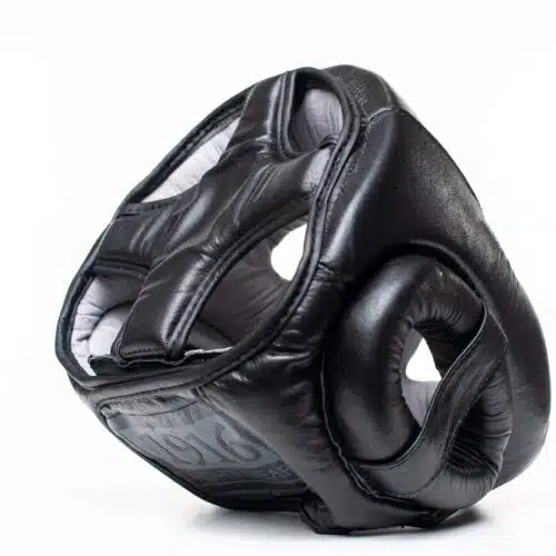 1916 Fight Gear Hoofdbeschermer Leer Zwart