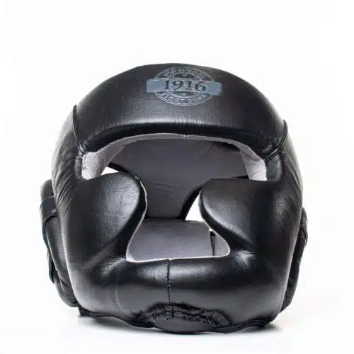 1916 Fight Gear Hoofdbeschermer Leer Zwart