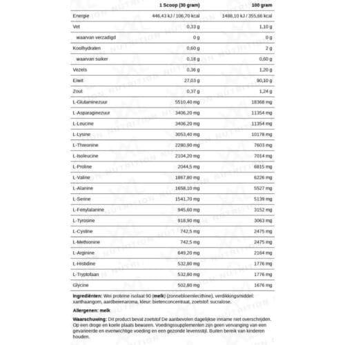 XXL Nutrition whey isolate zero