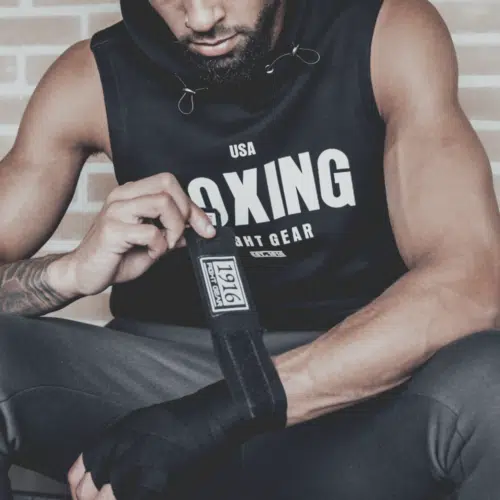 1916 Fight Gear Sleeveless Hoodie Black