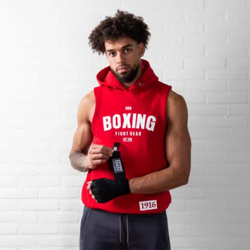 1916 Fight Gear Sleeveless Hoodie Red