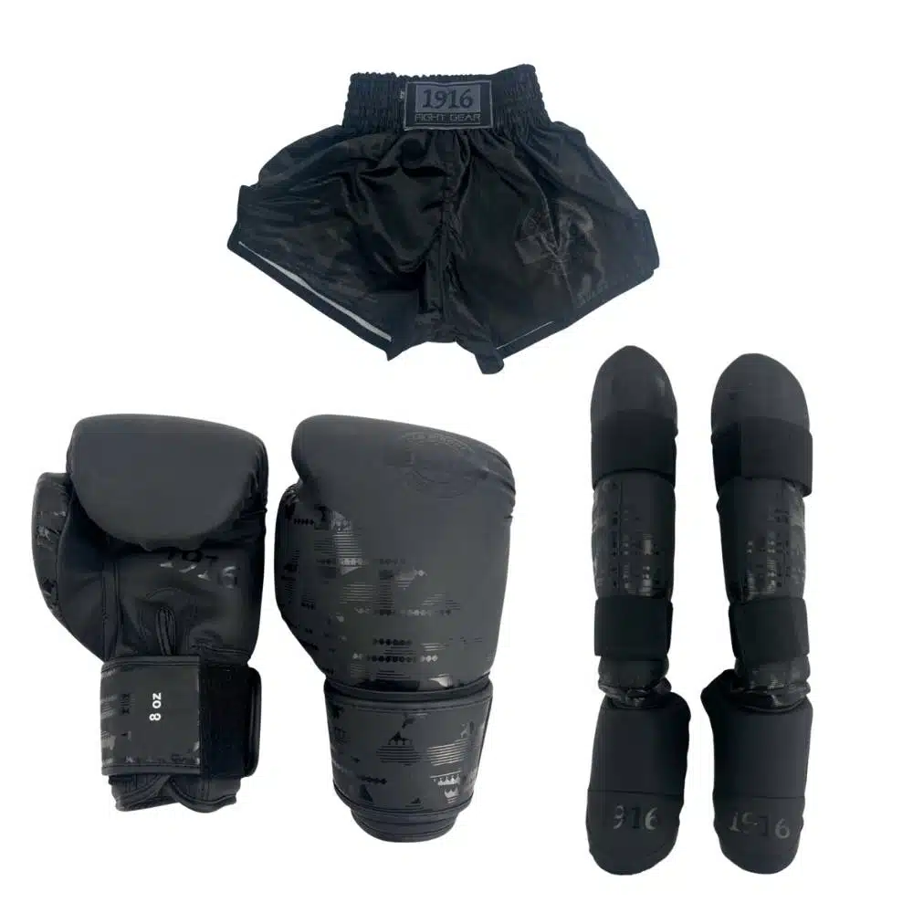 1916 Fight Gear Kickboks Set Youth Fighters Black