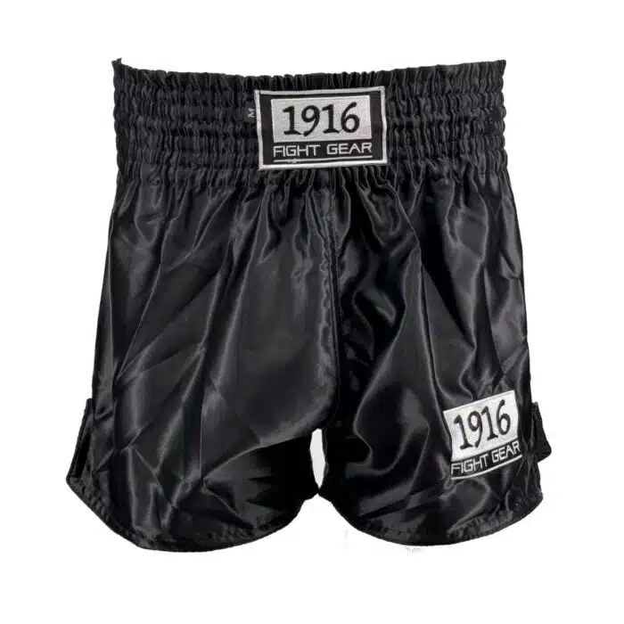 1916 fight gear kickboksbroek classic 2.0 zwart/wit