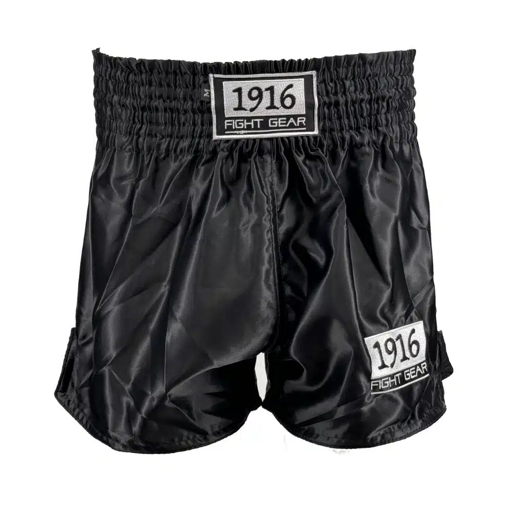 1916 fight gear kickboksbroek classic 2.0 zwart/wit