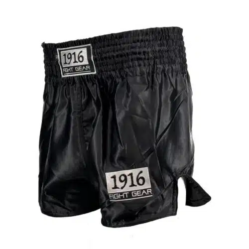 1916 fight gear kickboksbroek classic 2.0 zwart/wit