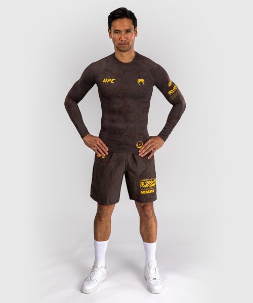 UFC Fusion by Venum Fight Week Performance Rashguard met Lange Mouwen voor Heren - Earthen Brown