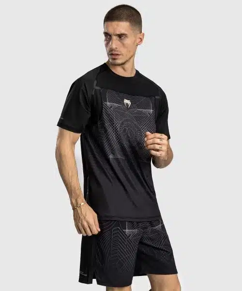 Venum G-Fit Air T-Shirt Heren Dry-Tech - Diepzwart / Woestijnzand
