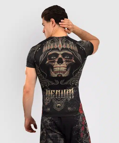 Venum Rashguard Short Sleeve Santa Muerte 5.0 Deep Black/Gold