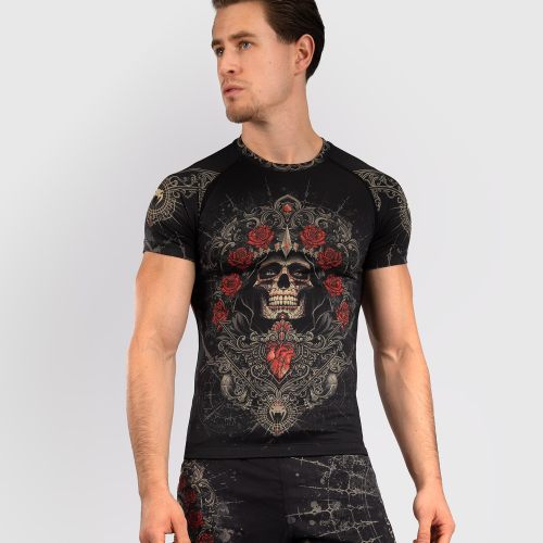 Venum Rashguard Short Sleeve Santa Muerte 5.0 Deep Black/Gold