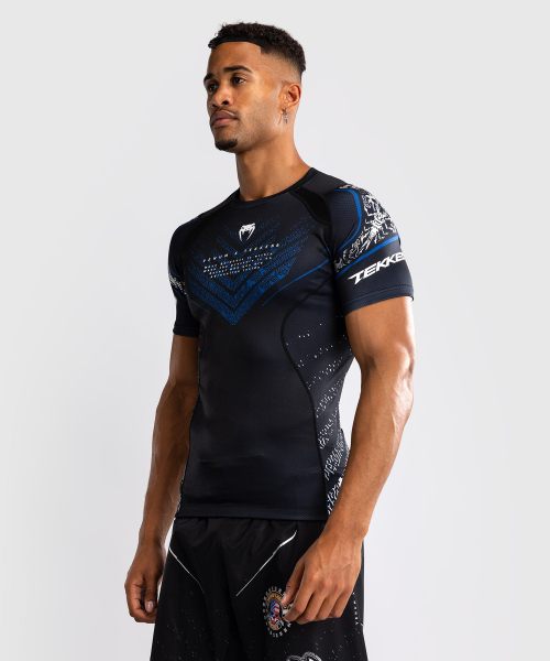 Venum X Tekken 8 Rashguard Short Sleeve Paul Phoenix Black/Blue