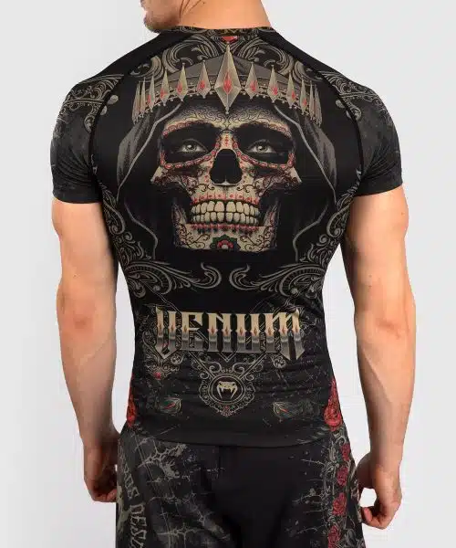 Venum Rashguard Short Sleeve Santa Muerte 5.0 Deep Black/Gold