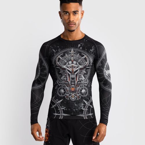 Venum Gladiator 5.0 Heren Lange Mouwen Rashguard - Zwart/Zilver