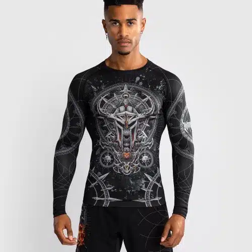 Venum Gladiator 5.0 Heren Lange Mouwen Rashguard - Zwart/Zilver