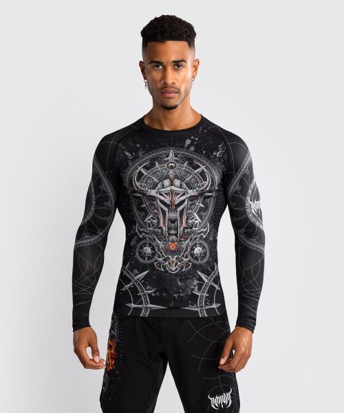Venum Gladiator 5.0 Heren Lange Mouwen Rashguard - Zwart/Zilver