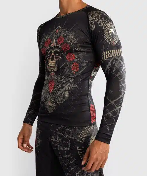Venum Rashguard Long Sleeve Santa Muerte 5.0 Deep Black/Gold