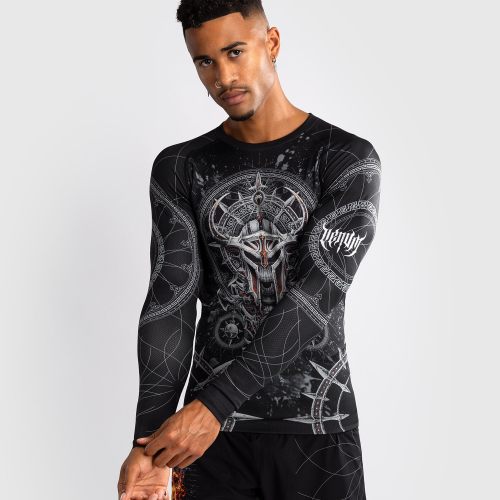 Venum Gladiator 5.0 Heren Lange Mouwen Rashguard - Zwart/Zilver