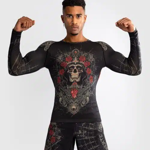 Venum Rashguard Long Sleeve Santa Muerte 5.0 Deep Black/Gold