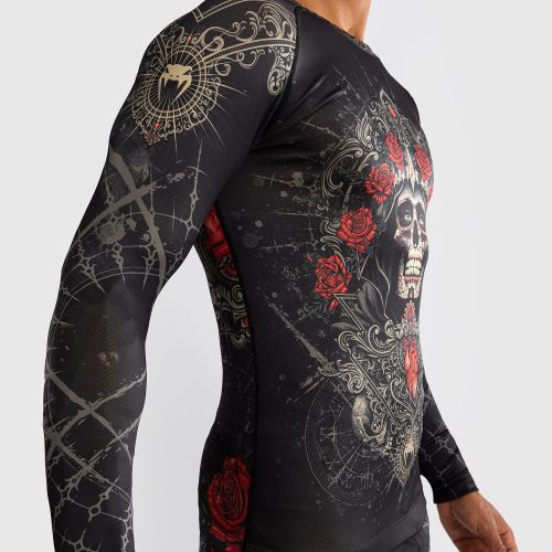Venum Rashguard Long Sleeve Santa Muerte 5.0 Deep Black/Gold