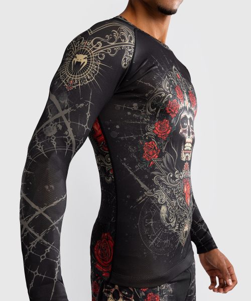 Venum Rashguard Long Sleeve Santa Muerte 5.0 Deep Black/Gold