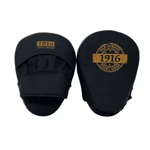 1916 Fight Gear Coaching Mitts PU Pads Metal Black/Gold