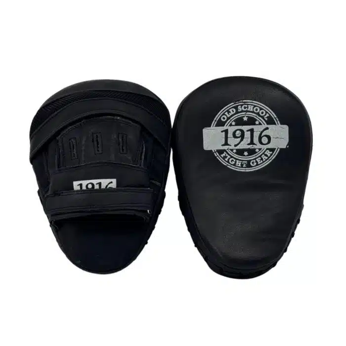 1916 Fight Gear Coaching Mitts Leather Black/White