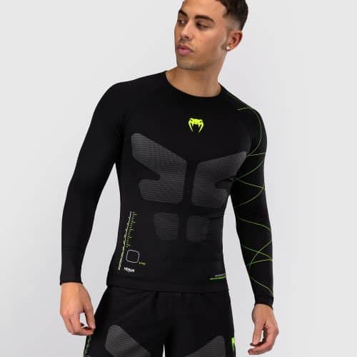 Venum Training Camp 4.0 Rashguard met lange mouwen - Zwart/Neon groen