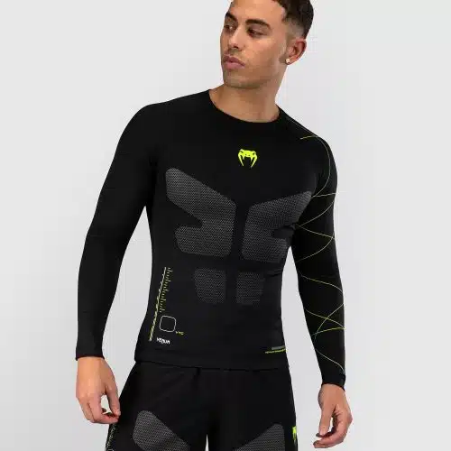 Venum Training Camp 4.0 Rashguard met lange mouwen - Zwart/Neon groen