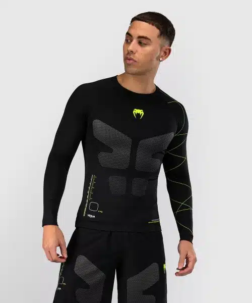 Venum Training Camp 4.0 Rashguard met lange mouwen - Zwart/Neon groen