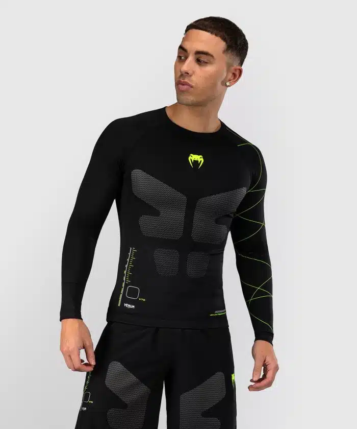 Venum Training Camp 4.0 Rashguard met lange mouwen - Zwart/Neon groen