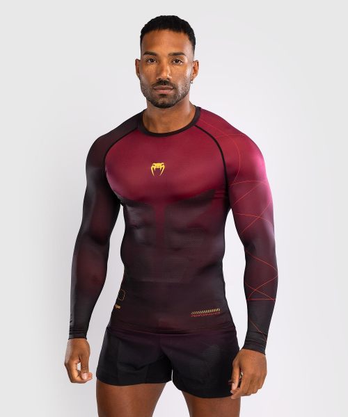 Venum Rashguard Long Sleeve Tactical XT Burgundy/Gold