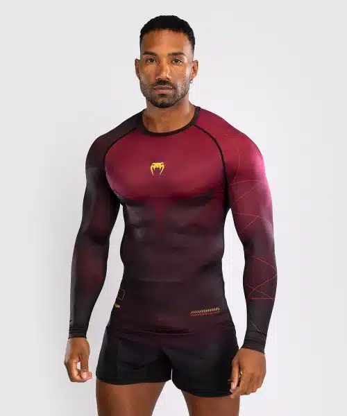 Venum Rashguard Long Sleeve Tactical XT Burgundy/Gold
