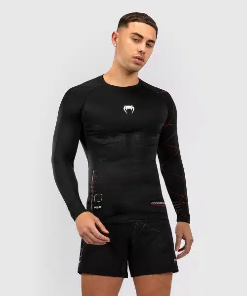 Venum Rashguard Long Sleeve Tactical XT Black/Fire Red