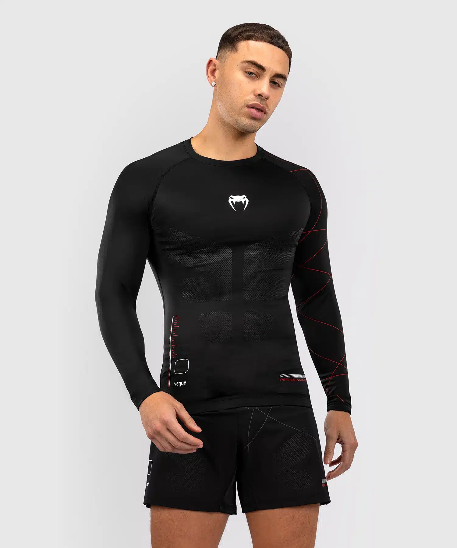 Venum Rashguard Long Sleeve Tactical XT Black/Fire Red