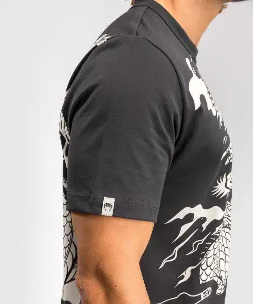 Venum Dragon's Flight Heren T-Shirt - Charcoal Grijs/Cream Wit