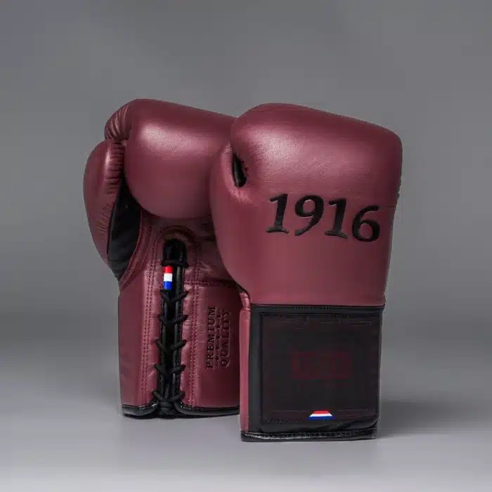 1916 Fight Gear Bokshandschoenen Premium Elite Maroon/Black Laces