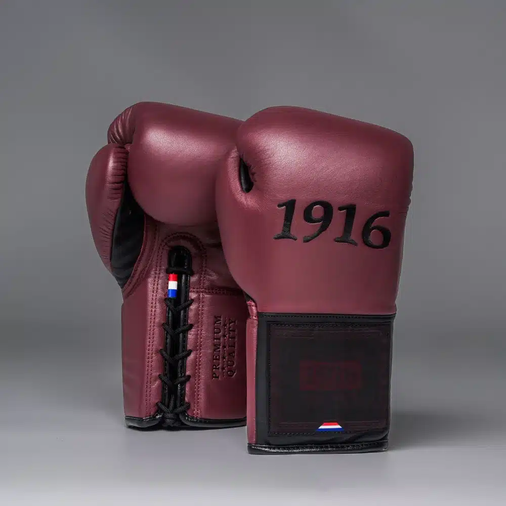 1916 Fight Gear Bokshandschoenen Premium Elite Maroon/Black Laces