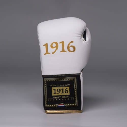 1916 Fight Gear Bokshandschoenen Premium Elite White/Black Laces