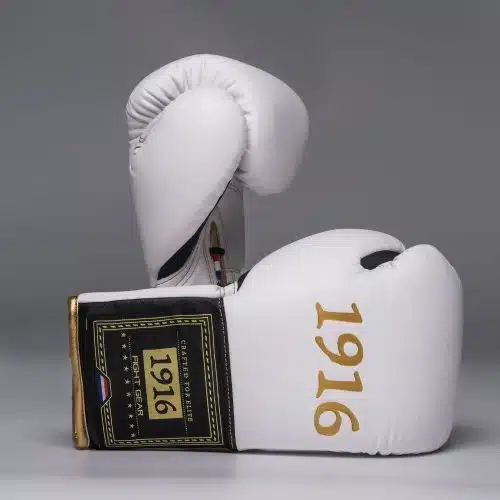 1916 Fight Gear Bokshandschoenen Premium Elite White/Black Laces