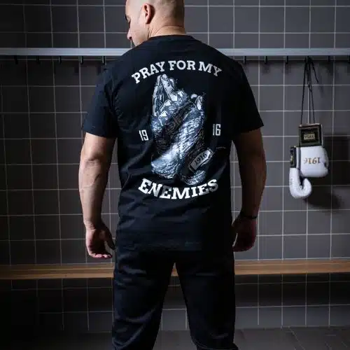 1916 fight gear t-shirt pray for my enemies 2.0 black/grey