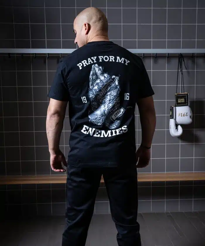 1916 fight gear t-shirt pray for my enemies 2.0 black/grey