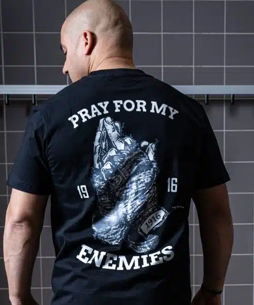 1916 fight gear t-shirt pray for my enemies 2.0 black/grey